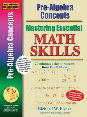 cover image of Pre-Algebra Concepts, Mastering Essential Math Skills